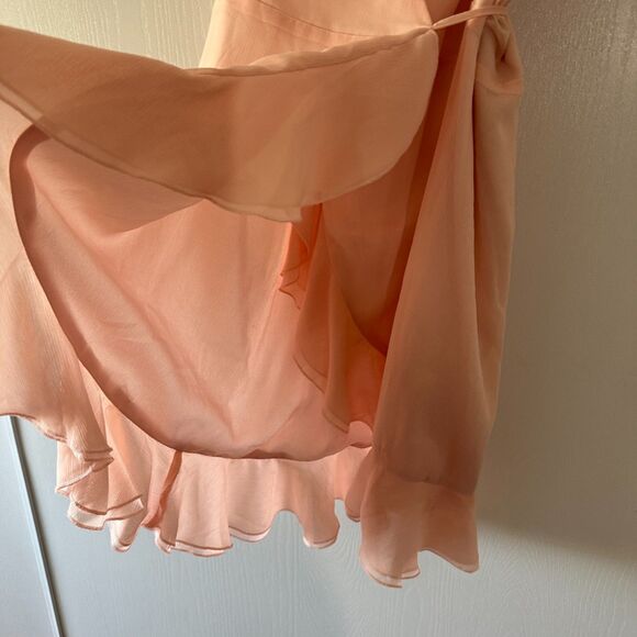 Lovers + Friends Revolve Womens Gigi Mini Wrap Pink Flutter Dress Size Medium - Picture 5 of 10